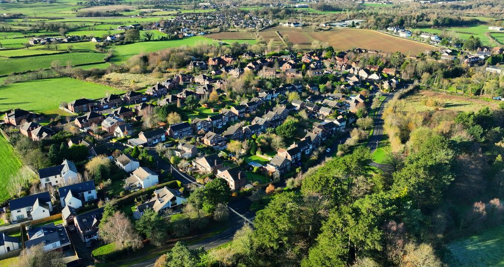 Residential homes in Drumbeg village in Northern Ireland