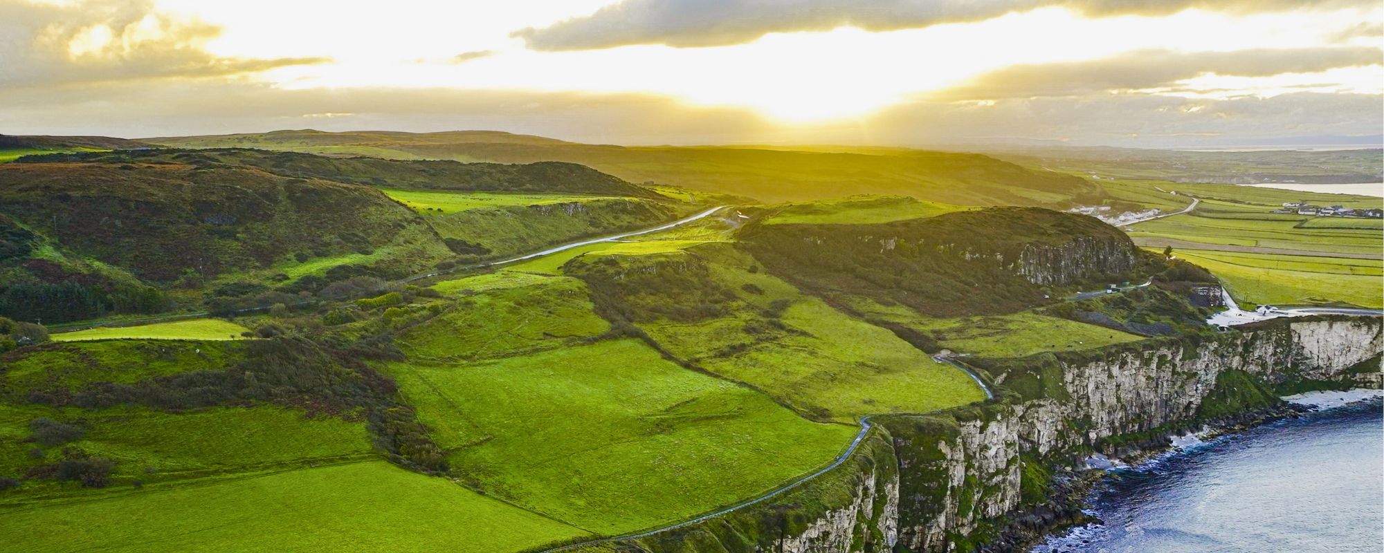 Bay towards Carrick A Rede coastline in Northern Ireland
