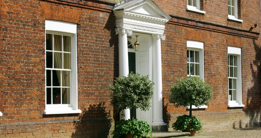 Grand entrance to country house