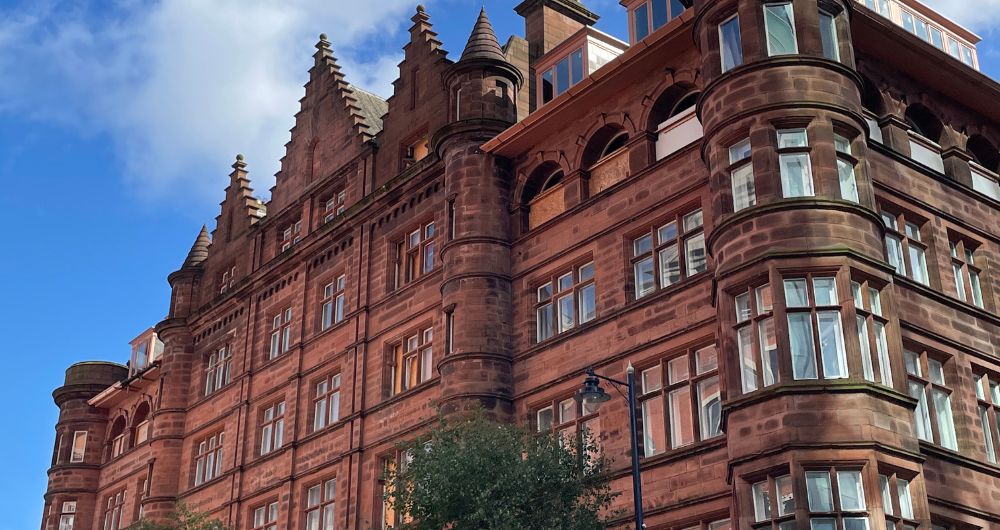 Image of Victorian-style, sandstone architecture, Belfast, Northern Ireland