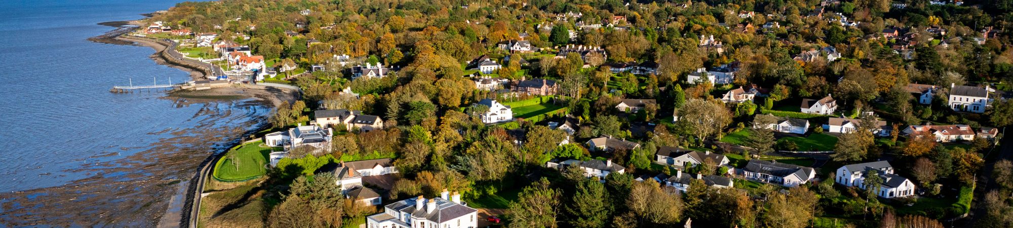 Houses along Cultra's coastline