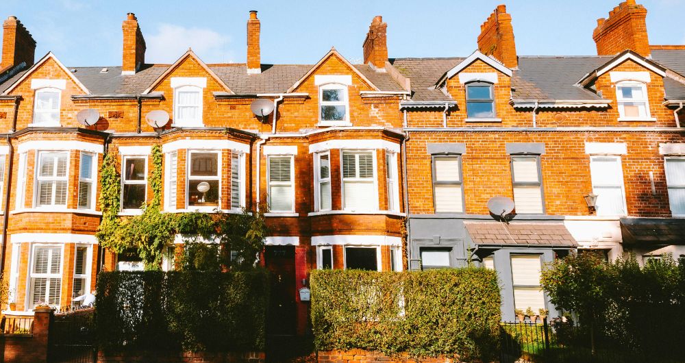 Red brick terraces in Malone, South Belfast