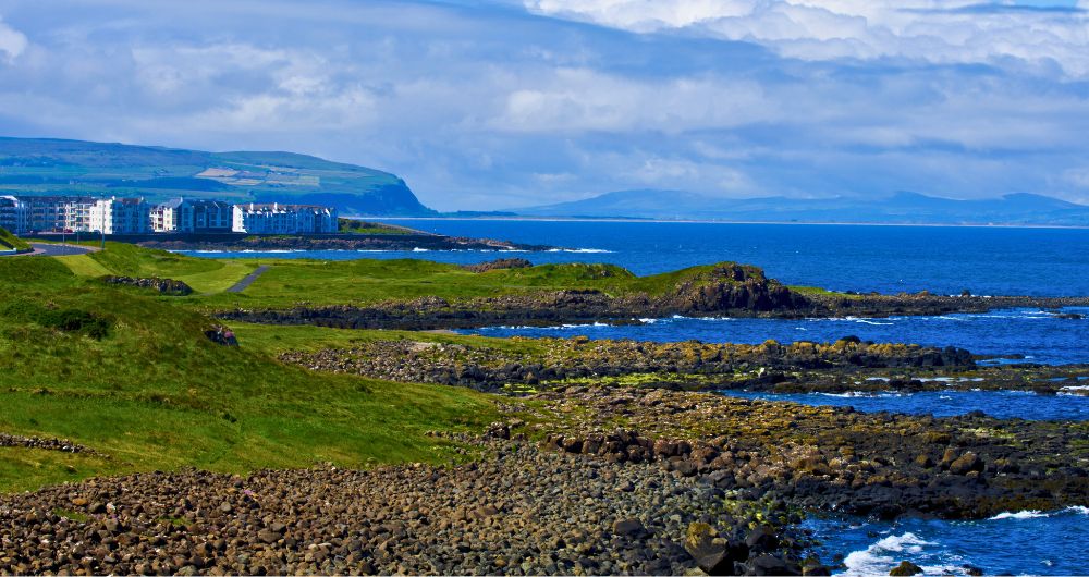 View from the Coast Road showing Portstewart and the Atlantic Ocean